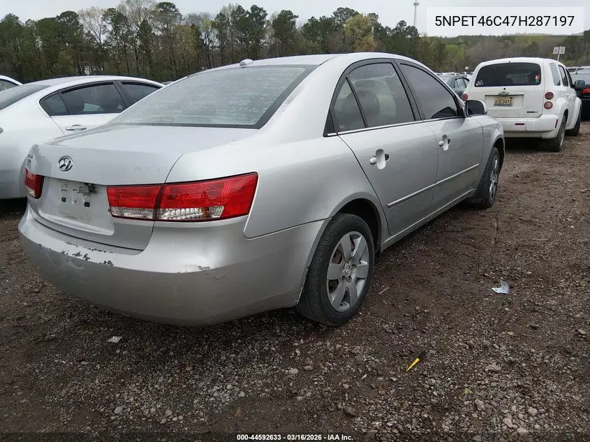 5NPET46C47H287197 2007 Hyundai Sonata Gls