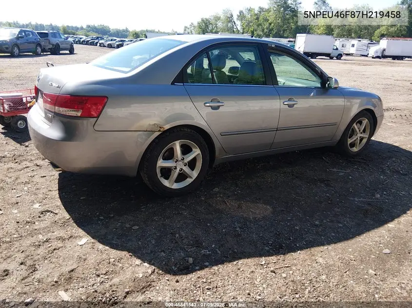 2007 Hyundai Sonata Limited/Limited W/Xm/Se/Se W/Xm VIN: 5NPEU46F87H219458 Lot: 45541543