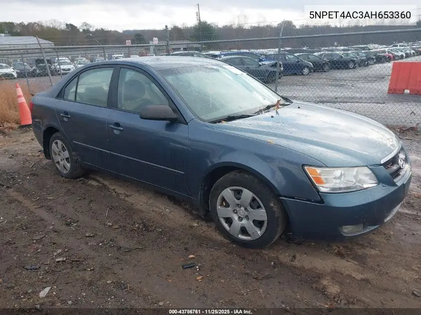 5NPET4AC3AH653360 2010 Hyundai Sonata Gls