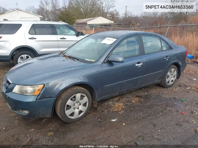 5NPET4AC3AH653360 2010 Hyundai Sonata Gls
