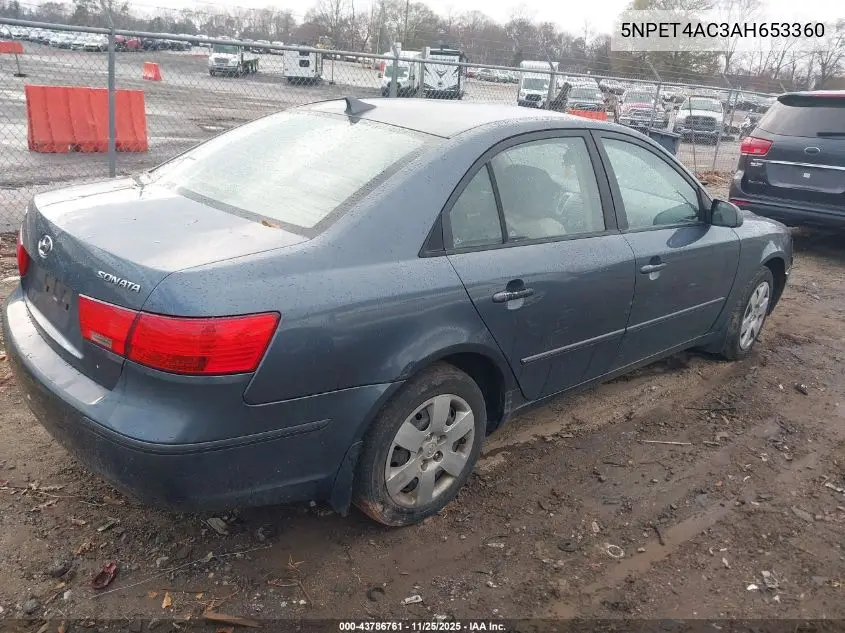 5NPET4AC3AH653360 2010 Hyundai Sonata Gls