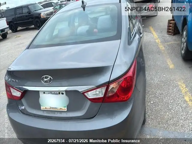 2011 Hyundai Sonata Se VIN: 5NPEB4AC5BH261422 Lot: 20267934