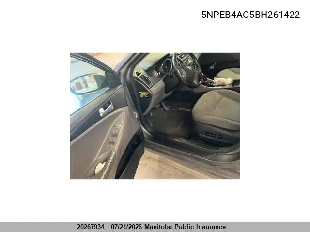 2011 Hyundai Sonata Se VIN: 5NPEB4AC5BH261422 Lot: 20267934
