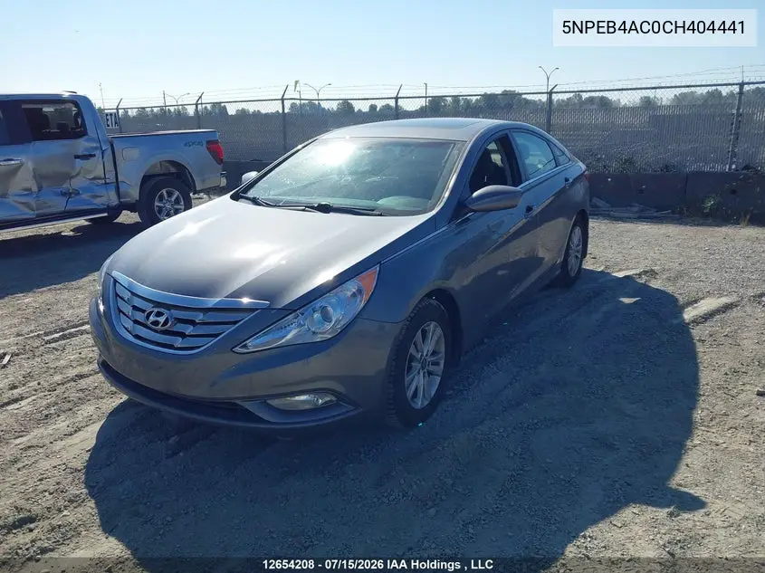 2012 Hyundai Sonata Gls VIN: 5NPEB4AC0CH404441 Lot: 12654208