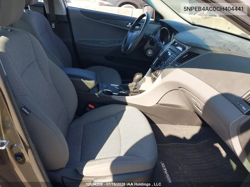 2012 Hyundai Sonata Gls VIN: 5NPEB4AC0CH404441 Lot: 12654208