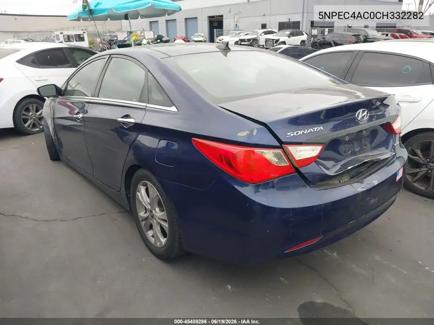 2012 Hyundai Sonata Limited VIN: 5NPEC4AC0CH332282 Lot: 45408286