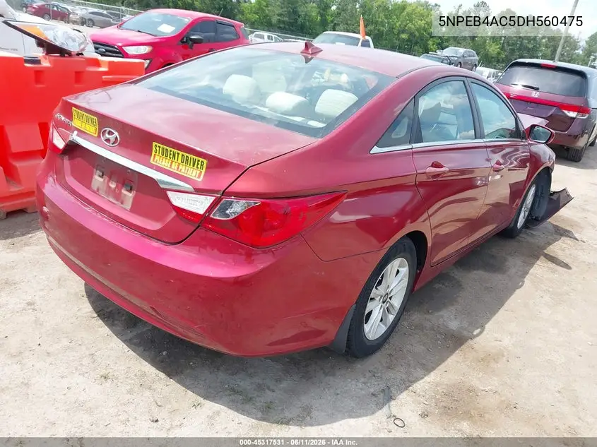 2013 Hyundai Sonata Gls VIN: 5NPEB4AC5DH560475 Lot: 45317531
