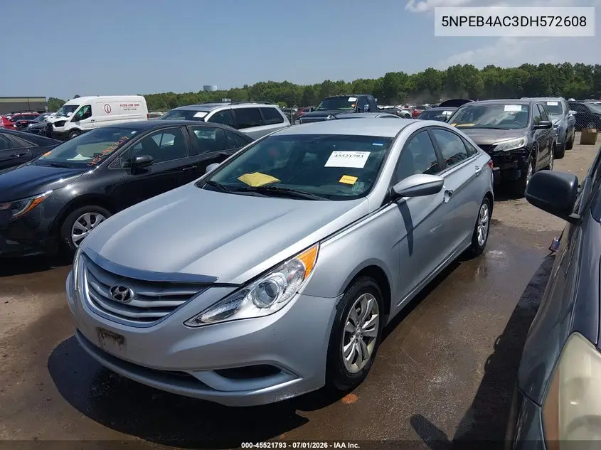 2013 Hyundai Sonata Gls VIN: 5NPEB4AC3DH572608 Lot: 45521793