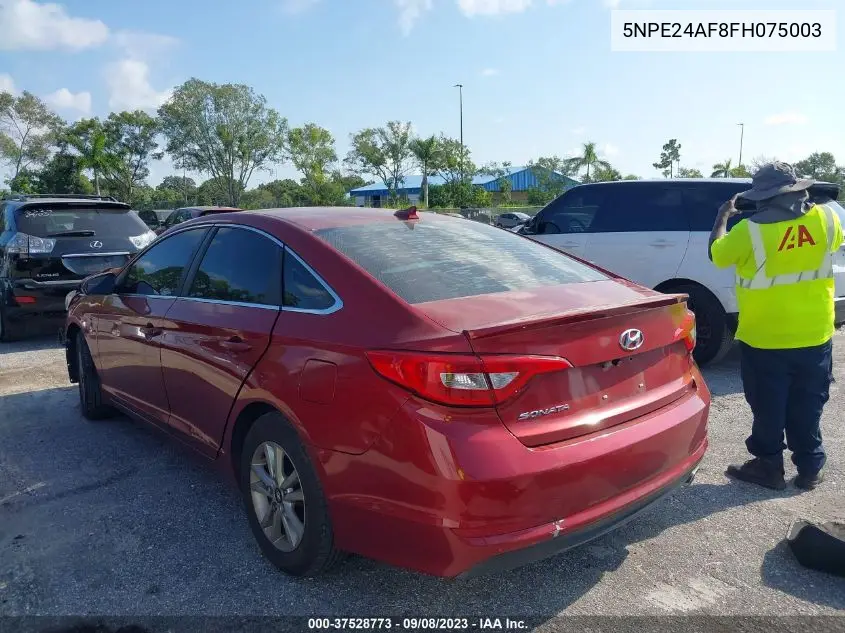 5NPE24AF8FH075003 2015 Hyundai Sonata Se