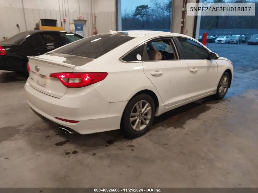 5NPE24AF3FH018837 2015 Hyundai Sonata Se