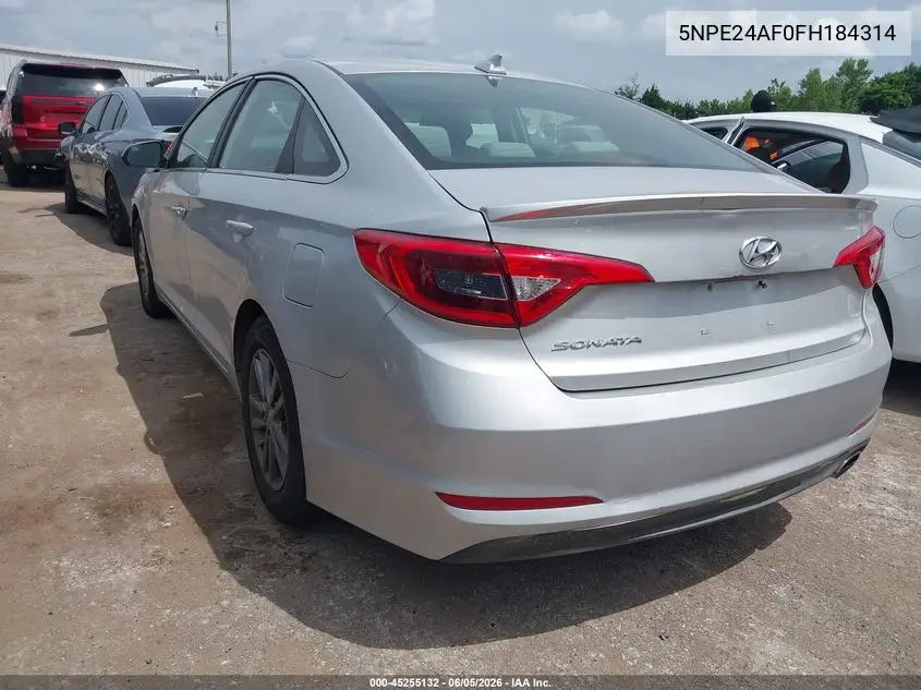 5NPE24AF0FH184314 2015 Hyundai Sonata Se