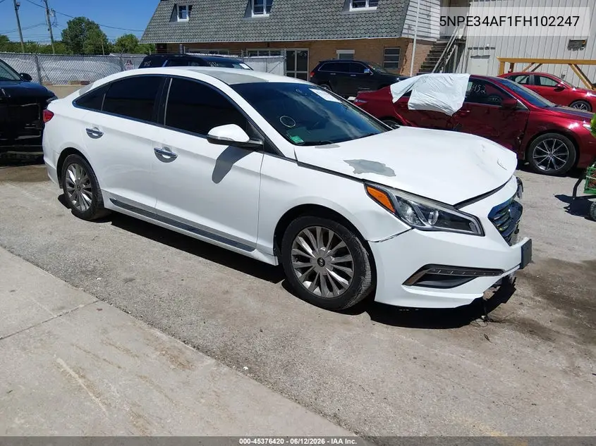 2015 Hyundai Sonata Limited VIN: 5NPE34AF1FH102247 Lot: 45376420
