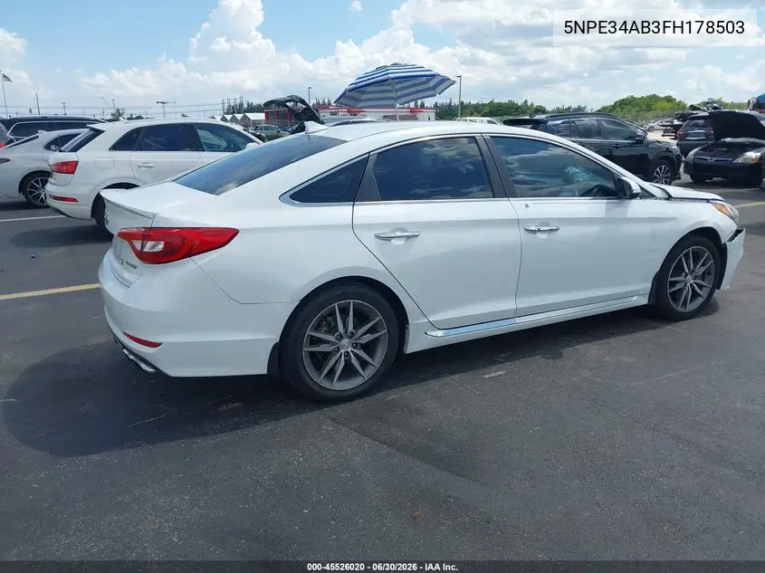 2015 Hyundai Sonata Sport 2.0T VIN: 5NPE34AB3FH178503 Lot: 45526020