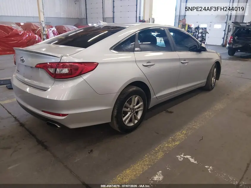 2015 Hyundai Sonata Se VIN: 5NPE24AF3FH244019 Lot: 45574075