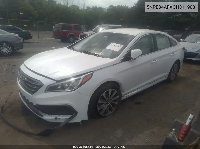 5NPE34AFXGH311908 2016 Hyundai Sonata Sport
