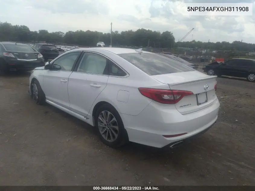 5NPE34AFXGH311908 2016 Hyundai Sonata Sport