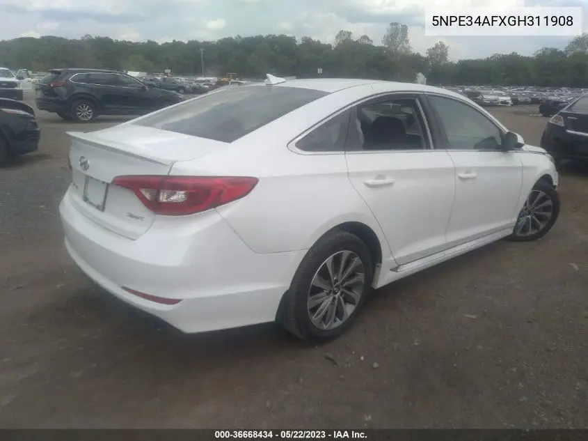 5NPE34AFXGH311908 2016 Hyundai Sonata Sport