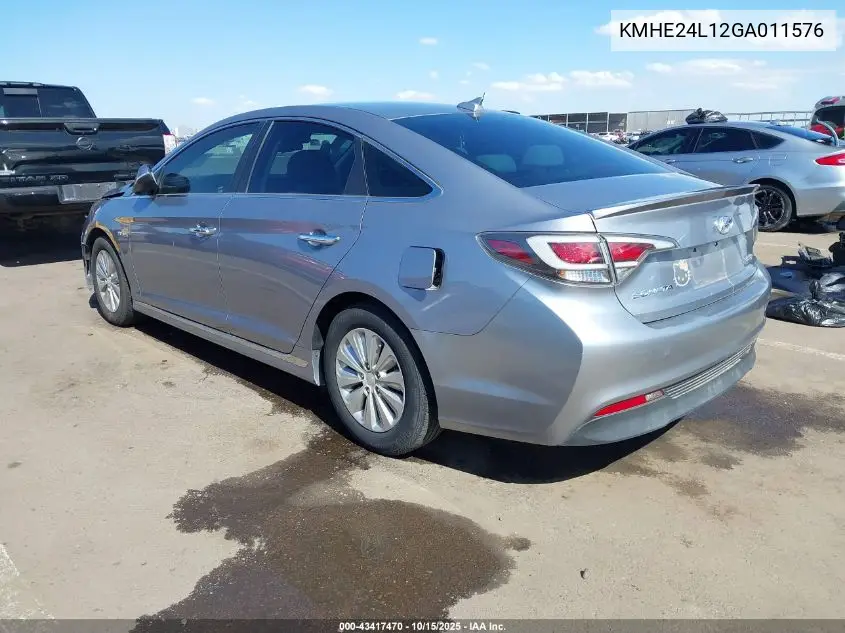 KMHE24L12GA011576 2016 Hyundai Sonata Hybrid Se
