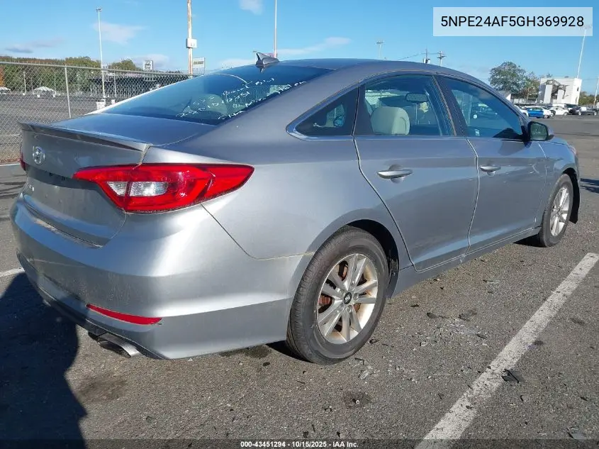 5NPE24AF5GH369928 2016 Hyundai Sonata Se