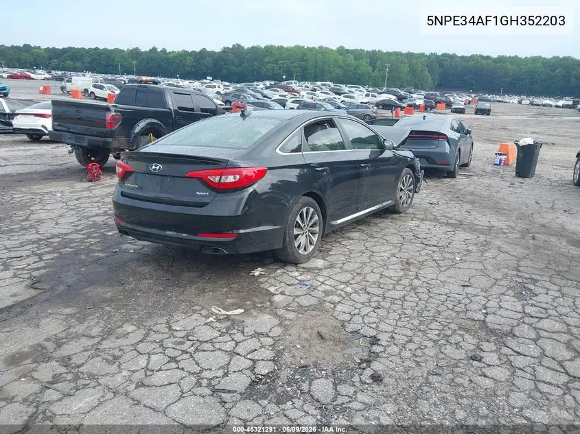 2016 Hyundai Sonata Sport VIN: 5NPE34AF1GH352203 Lot: 45321291