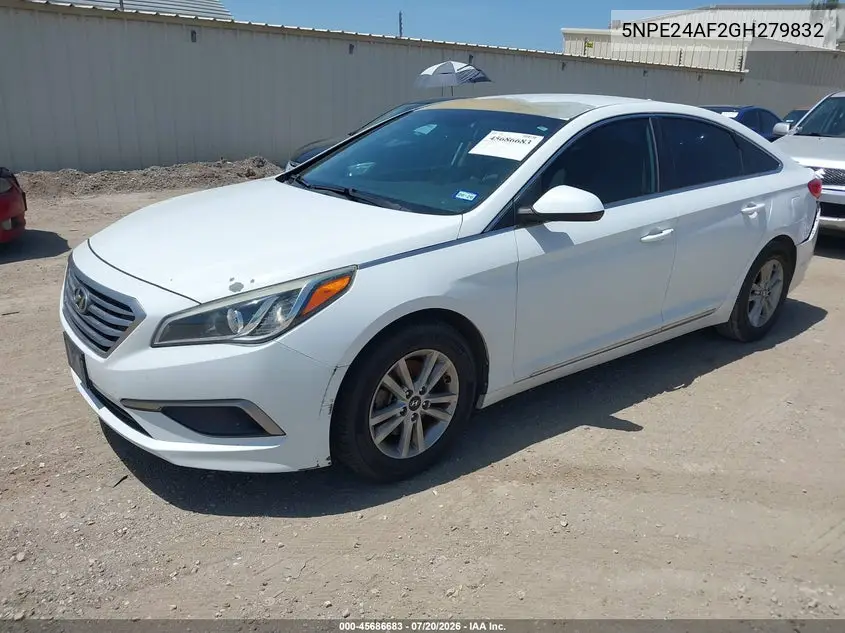 2016 Hyundai Sonata Se VIN: 5NPE24AF2GH279832 Lot: 45686683