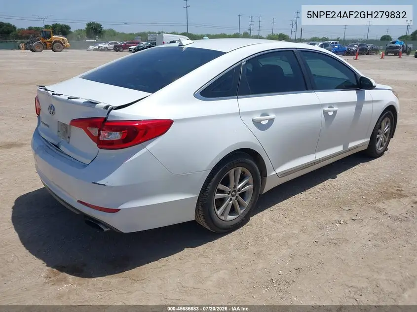 2016 Hyundai Sonata Se VIN: 5NPE24AF2GH279832 Lot: 45686683