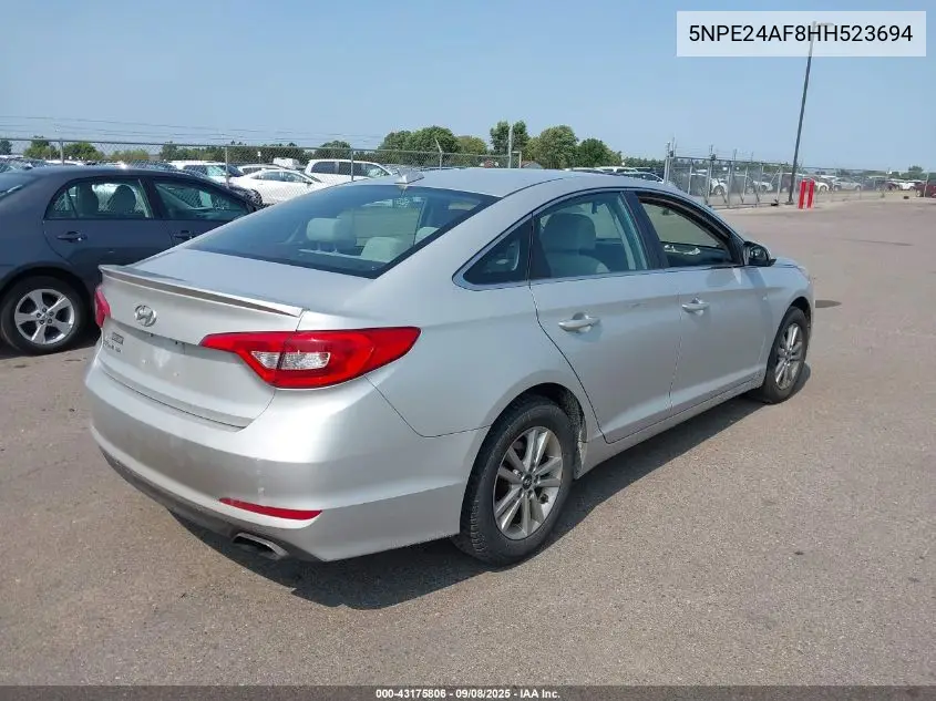 5NPE24AF8HH523694 2017 Hyundai Sonata