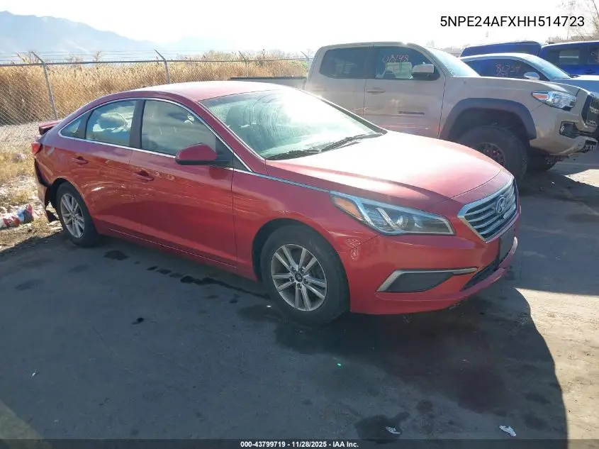5NPE24AFXHH514723 2017 Hyundai Sonata