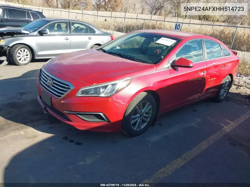 5NPE24AFXHH514723 2017 Hyundai Sonata