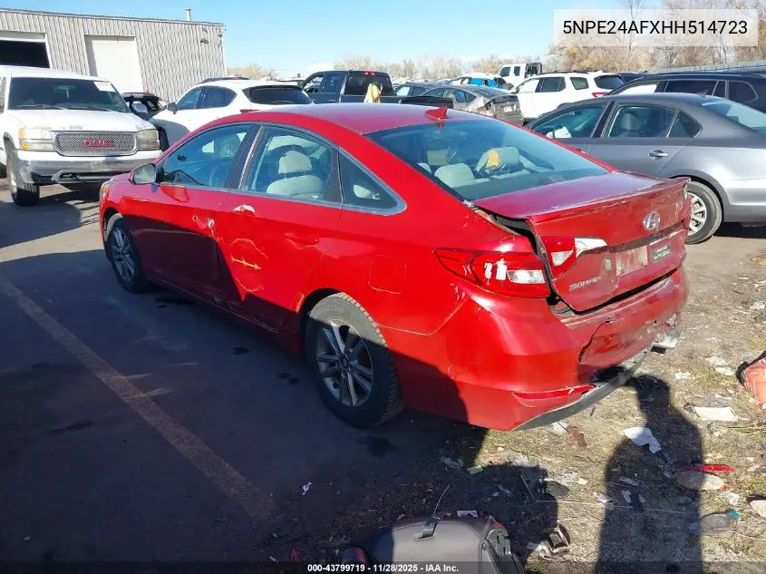5NPE24AFXHH514723 2017 Hyundai Sonata