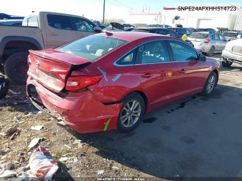 5NPE24AFXHH514723 2017 Hyundai Sonata