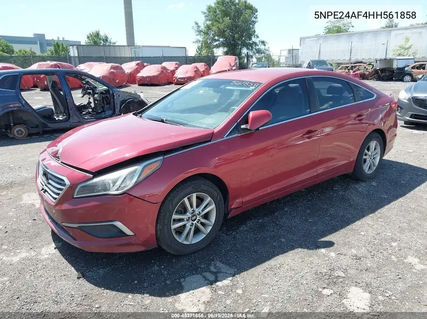 2017 Hyundai Sonata VIN: 5NPE24AF4HH561858 Lot: 45371656