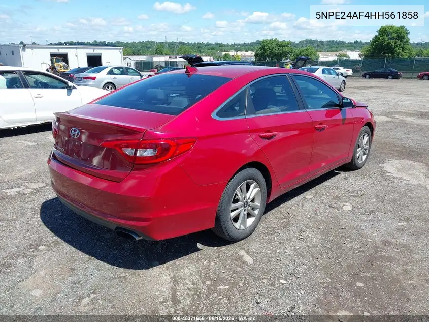 2017 Hyundai Sonata VIN: 5NPE24AF4HH561858 Lot: 45371656