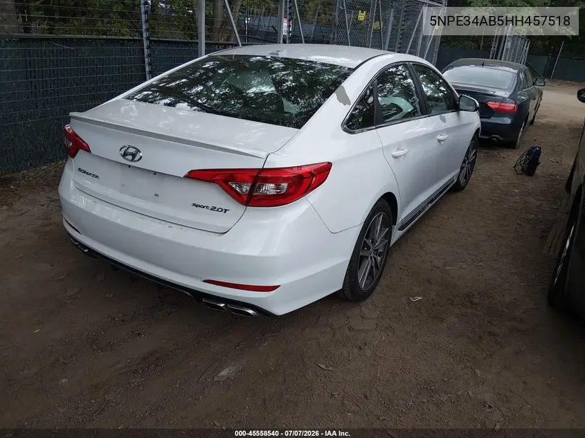 2017 Hyundai Sonata Sport 2.0T VIN: 5NPE34AB5HH457518 Lot: 45558540