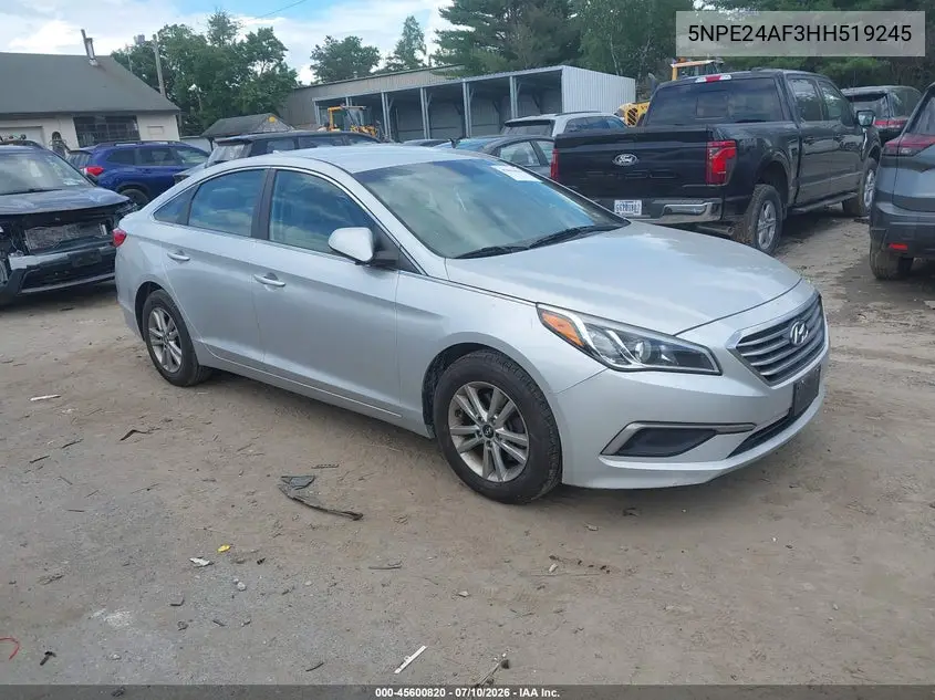 2017 Hyundai Sonata VIN: 5NPE24AF3HH519245 Lot: 45600820