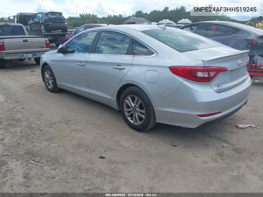 2017 Hyundai Sonata VIN: 5NPE24AF3HH519245 Lot: 45600820
