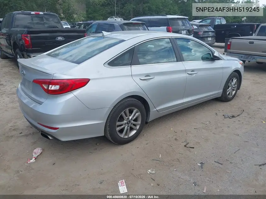 2017 Hyundai Sonata VIN: 5NPE24AF3HH519245 Lot: 45600820