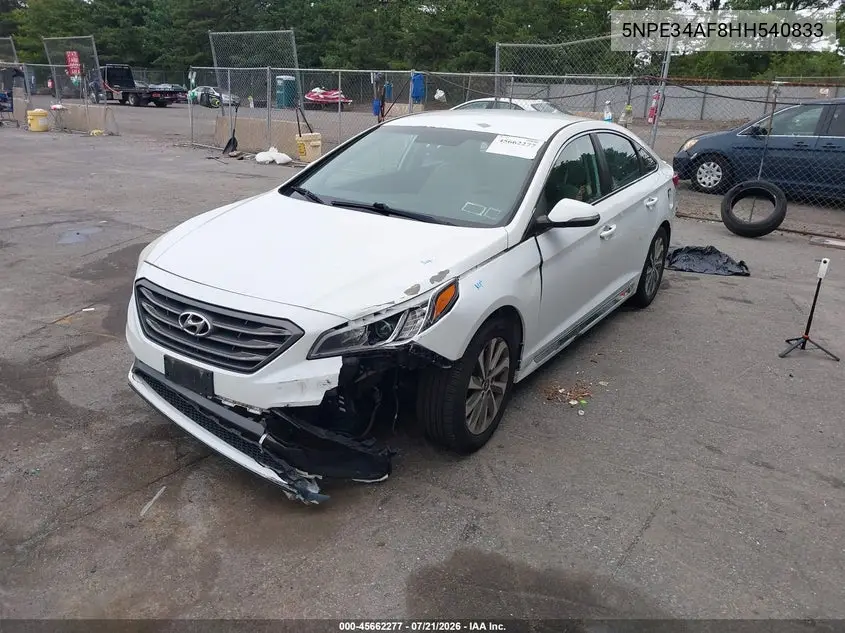 2017 Hyundai Sonata Sport VIN: 5NPE34AF8HH540833 Lot: 45662277
