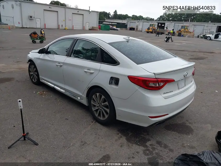 2017 Hyundai Sonata Sport VIN: 5NPE34AF8HH540833 Lot: 45662277