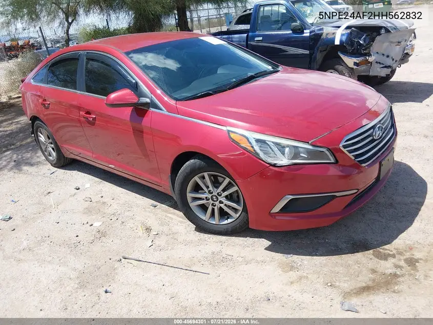 2017 Hyundai Sonata Se VIN: 5NPE24AF2HH562832 Lot: 45694301