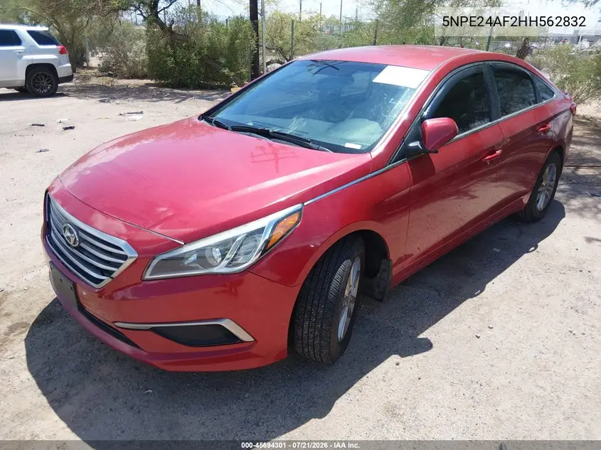 2017 Hyundai Sonata Se VIN: 5NPE24AF2HH562832 Lot: 45694301