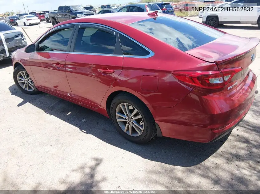 2017 Hyundai Sonata Se VIN: 5NPE24AF2HH562832 Lot: 45694301