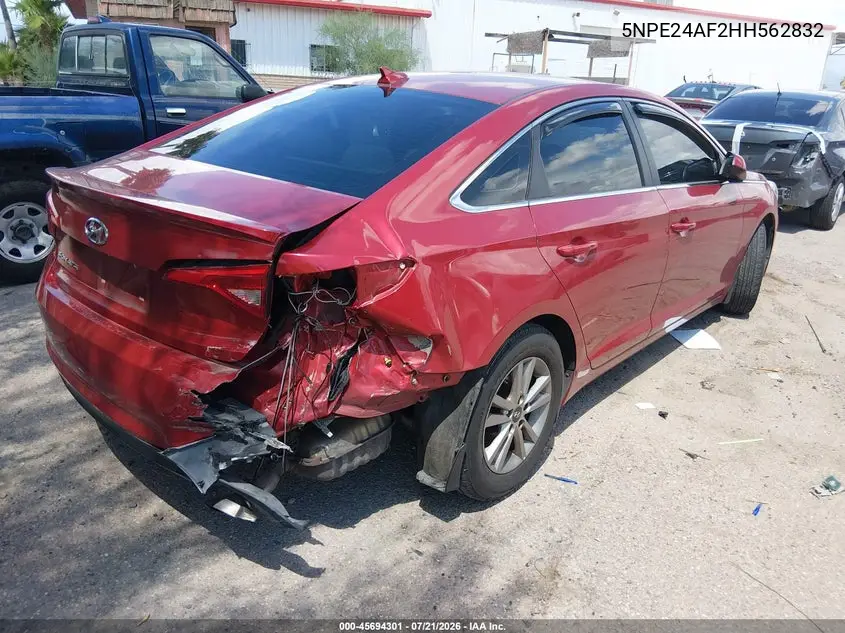 2017 Hyundai Sonata Se VIN: 5NPE24AF2HH562832 Lot: 45694301