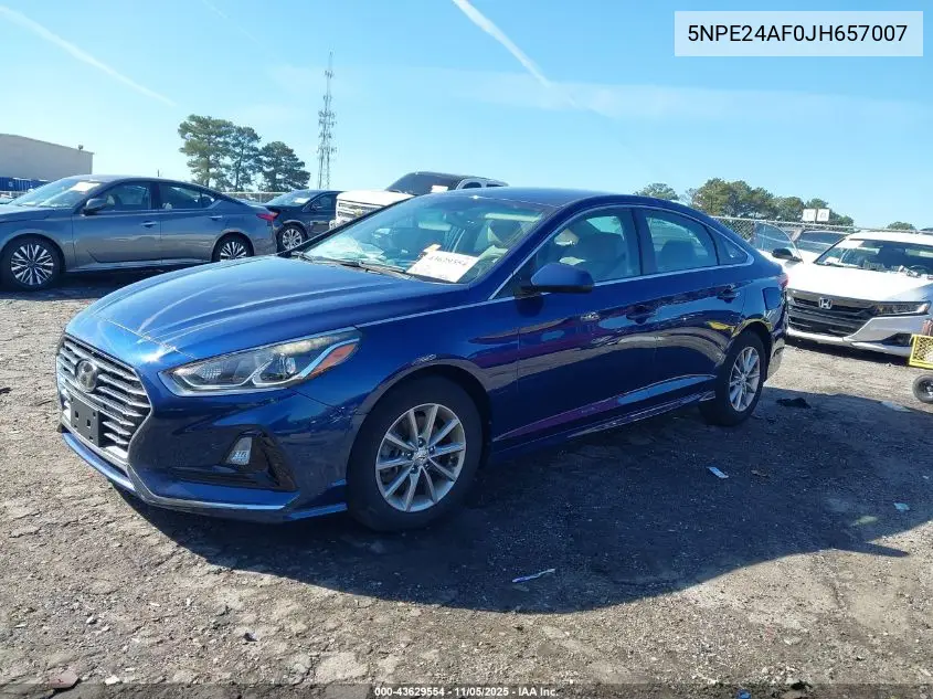 5NPE24AF0JH657007 2018 Hyundai Sonata Se
