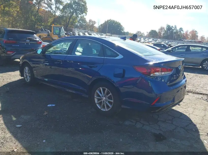 5NPE24AF0JH657007 2018 Hyundai Sonata Se