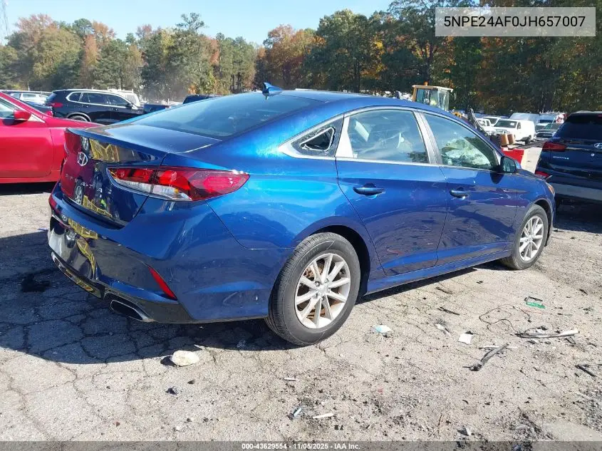 5NPE24AF0JH657007 2018 Hyundai Sonata Se