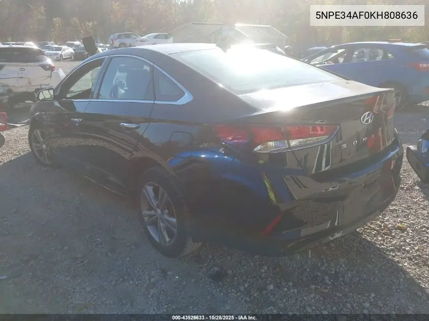 5NPE34AF0KH808636 2019 Hyundai Sonata Limited