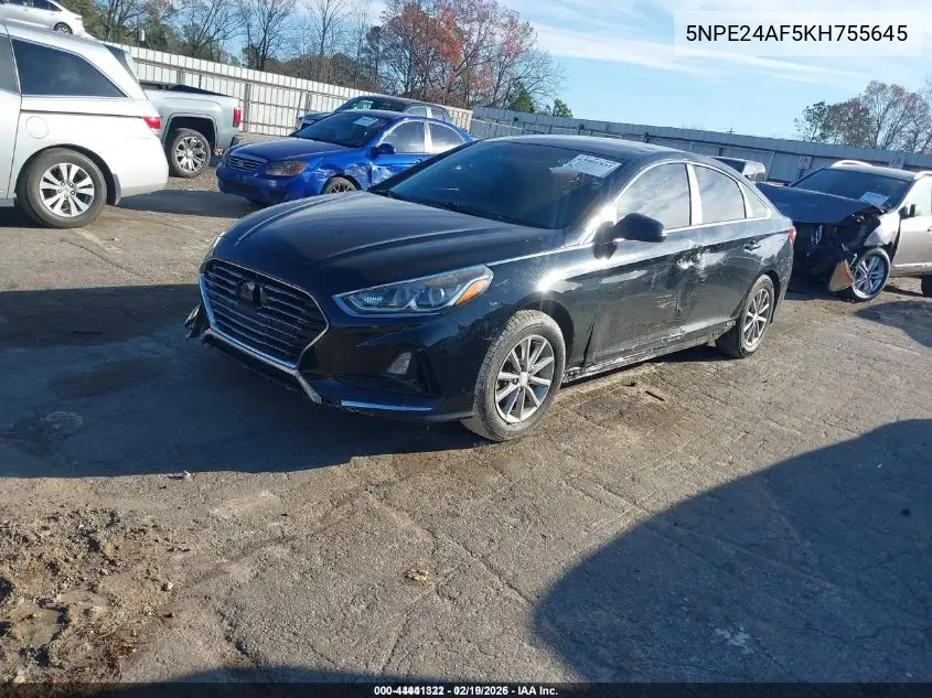5NPE24AF5KH755645 2019 Hyundai Sonata Se