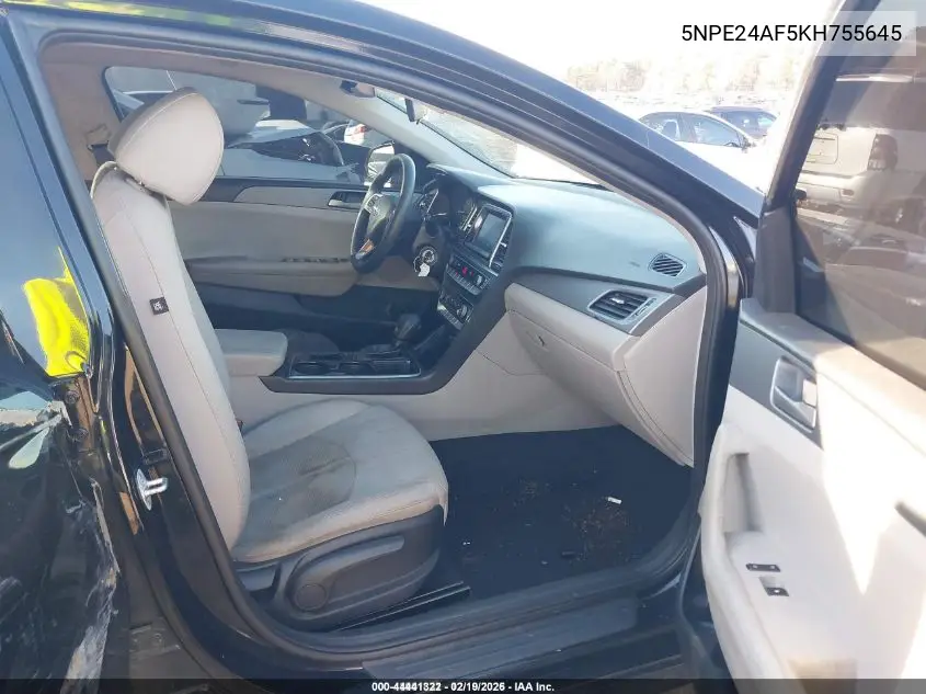 5NPE24AF5KH755645 2019 Hyundai Sonata Se