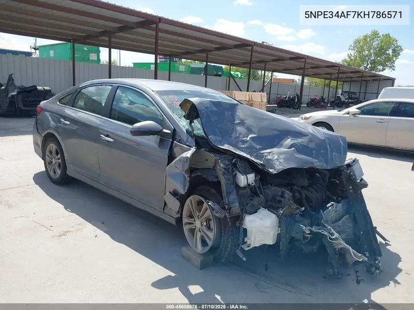 2019 Hyundai Sonata Sel VIN: 5NPE34AF7KH786571 Lot: 45608576